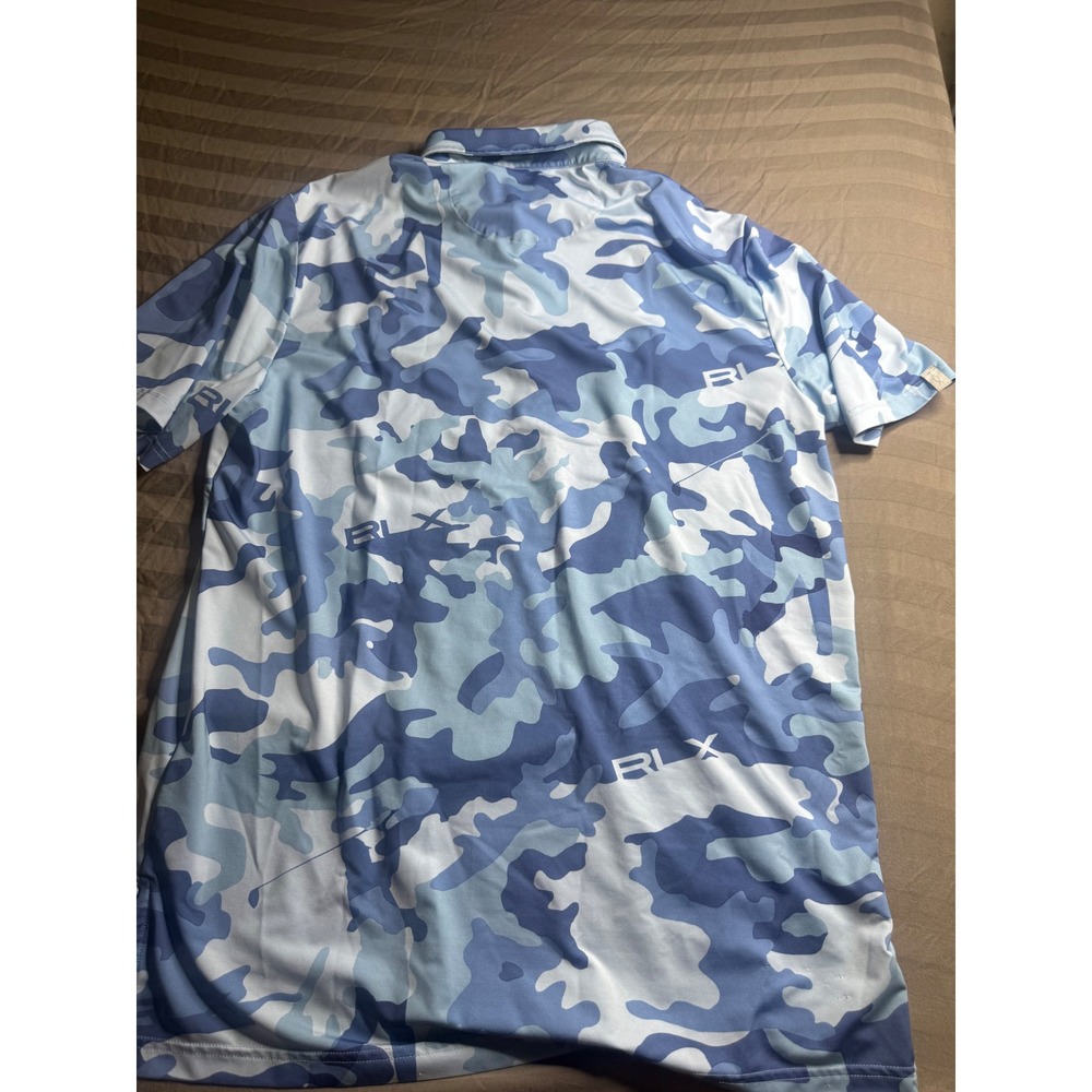 RLX Ralph Lauren Mens Blue Camo Kapalua Golf Polo Shirt Size M - Picture 4 of 9
